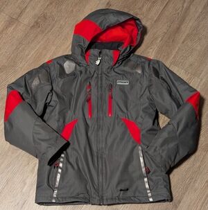 Boys Spyder Gray and Red Insulated Ski Jacket Size 14